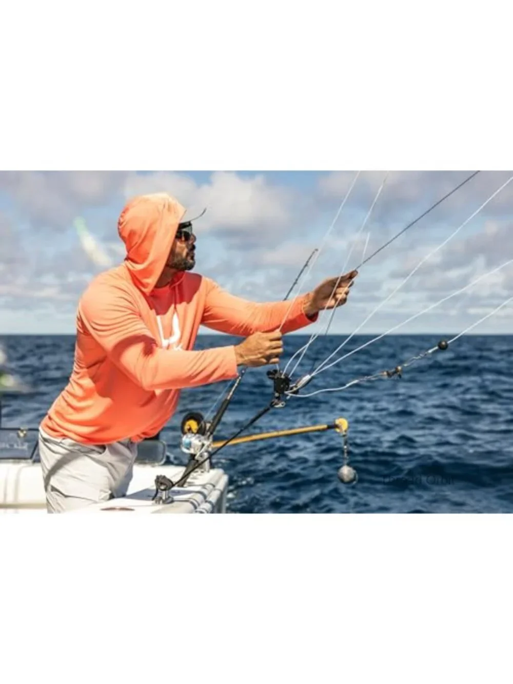 Mens Icon Hoodie Fishing Shirt with Sun Protection UPF 50+ 3X-Large